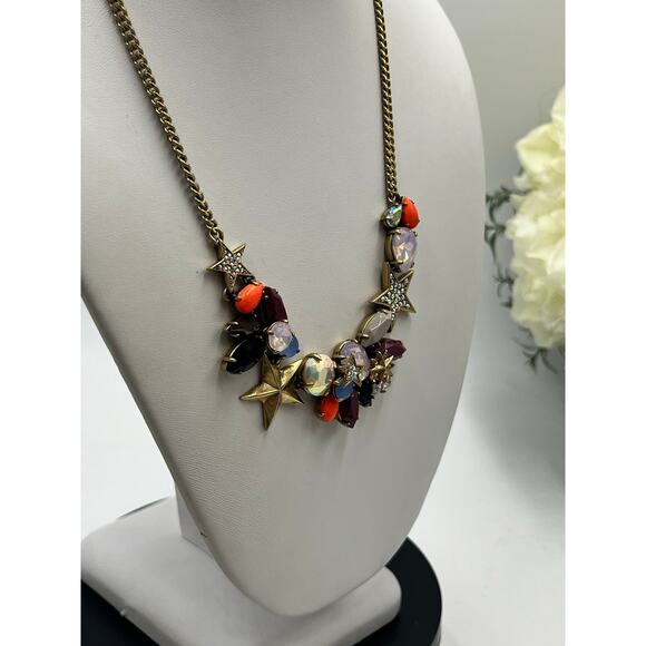J. Crew Fruit Salad AB Crystals
Acrylic Gems w/ Stars Necklace 18"
Gold Plated - Picture 8 of 9